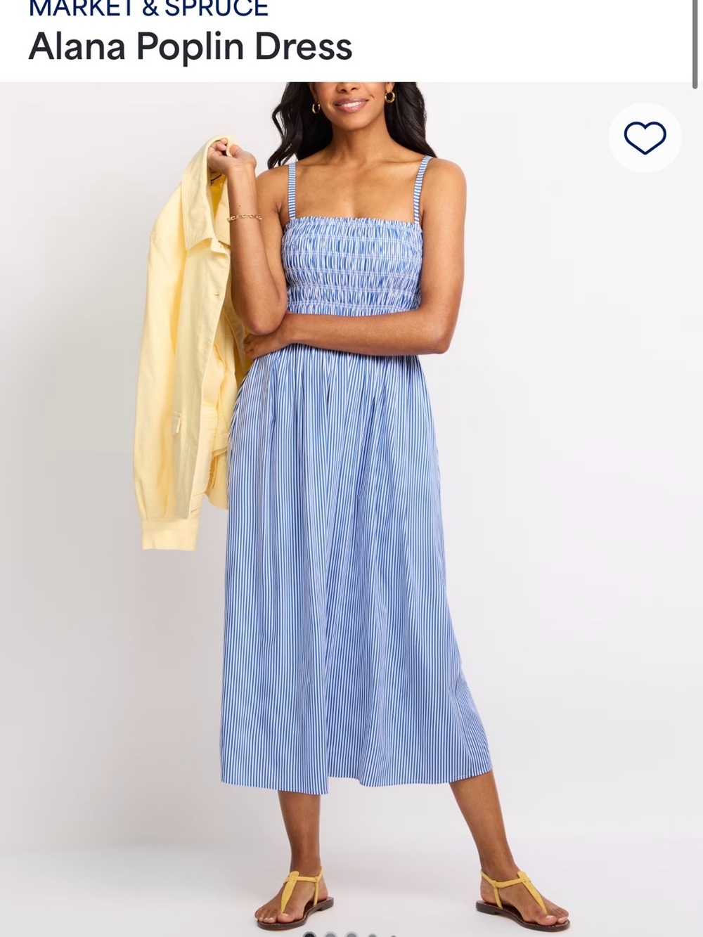 Market & Spruce Light Blue Striped Midi Sundress